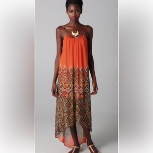 Orange and Snake Print Dress